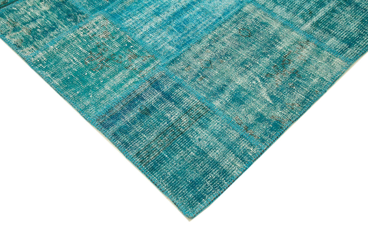 6x8 Turquoise Patchwork Rug - 31983