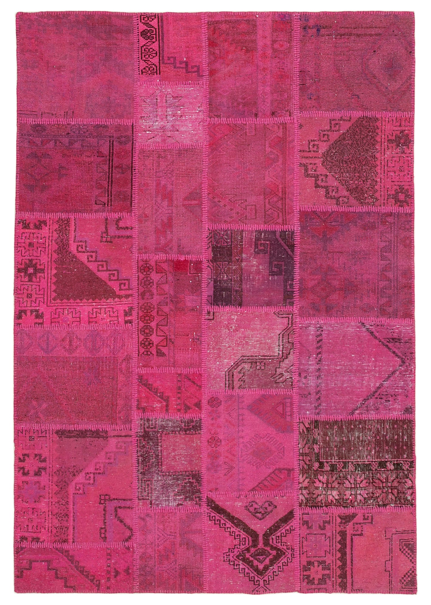 6x8 Pink Patchwork Rug - 31984