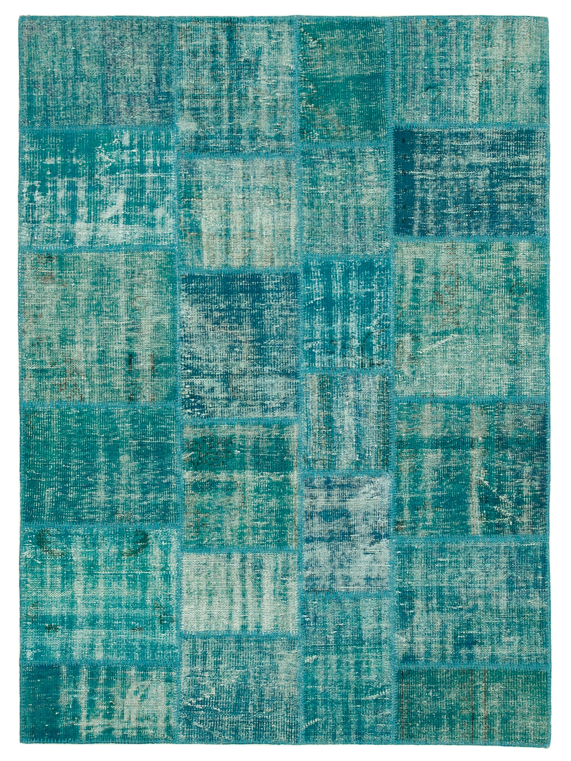 6x8 Turquoise Patchwork Rug - 31986