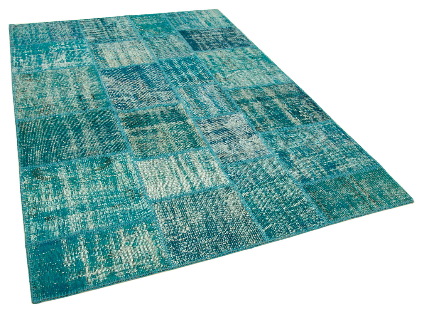 6x8 Turquoise Patchwork Rug - 31986