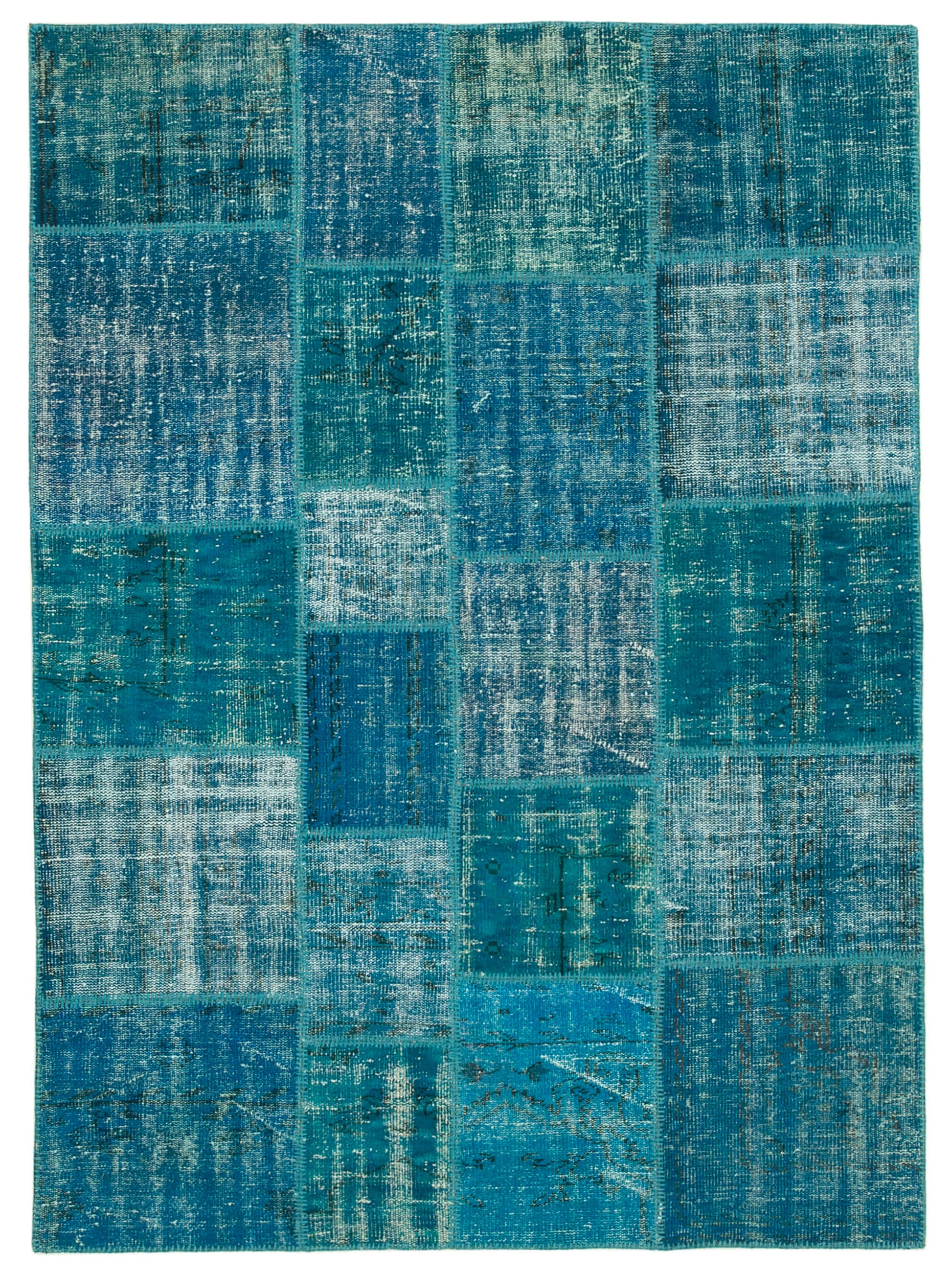 6x8 Turquoise Patchwork Rug - 31988