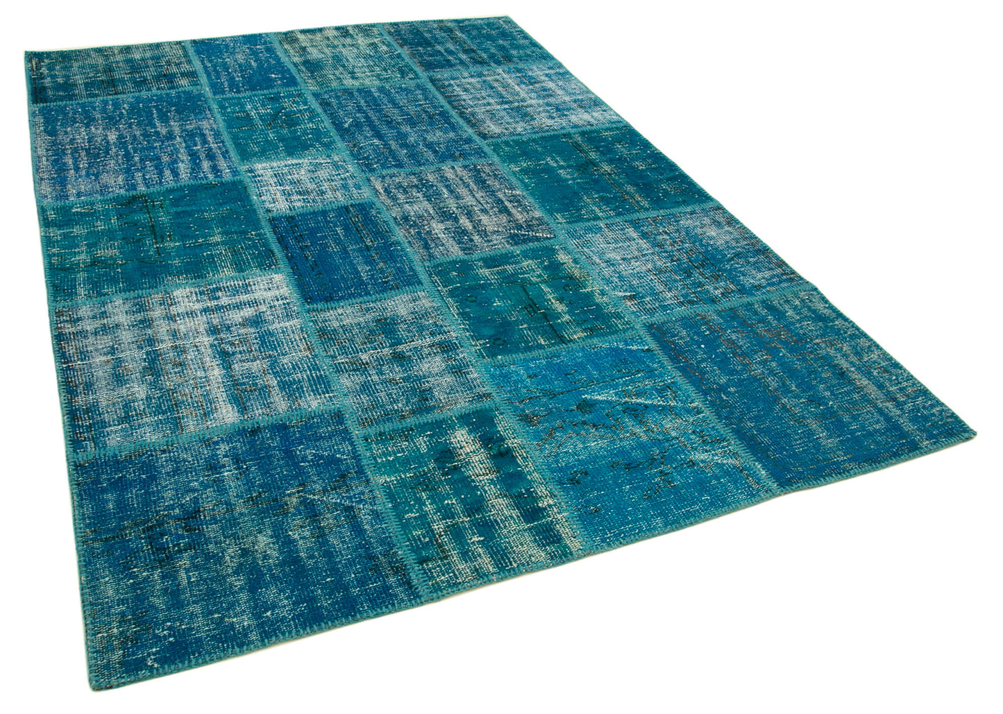 6x8 Turquoise Patchwork Rug - 31988