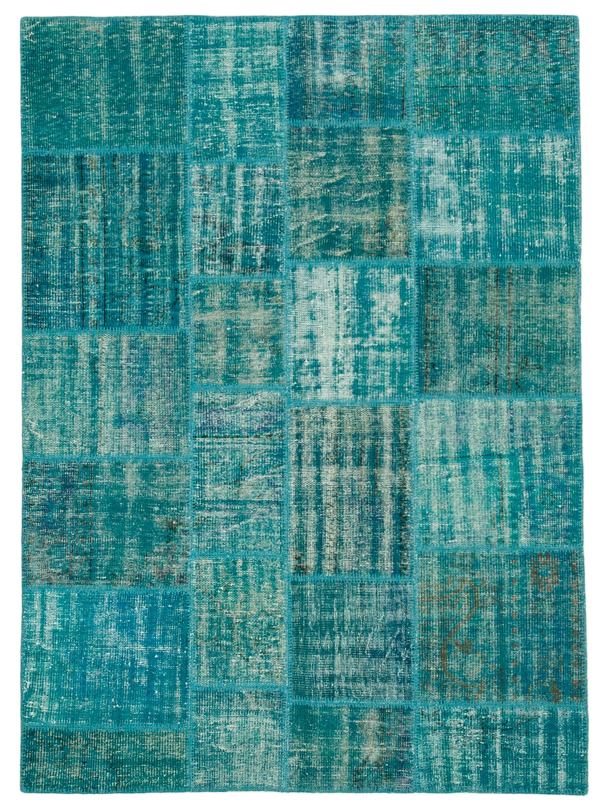 6x8 Turquoise Patchwork Rug - 31989