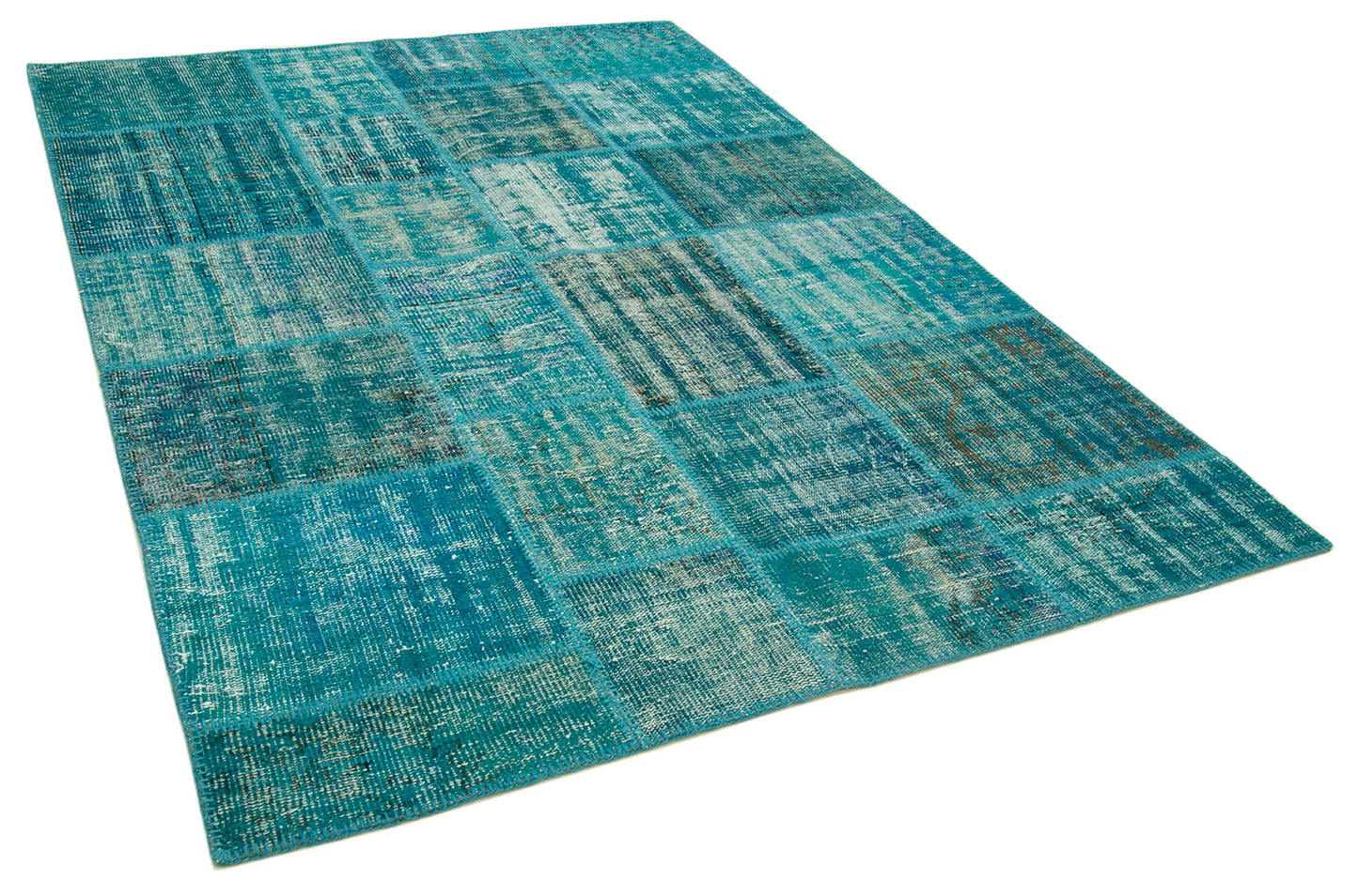 6x8 Turquoise Patchwork Rug - 31989