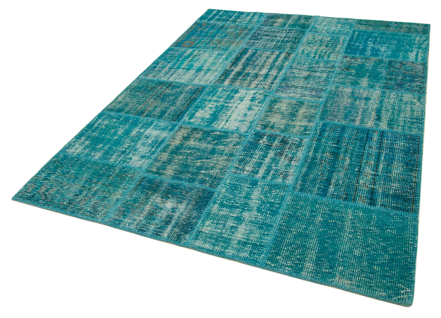 6x8 Turquoise Patchwork Rug - 31989