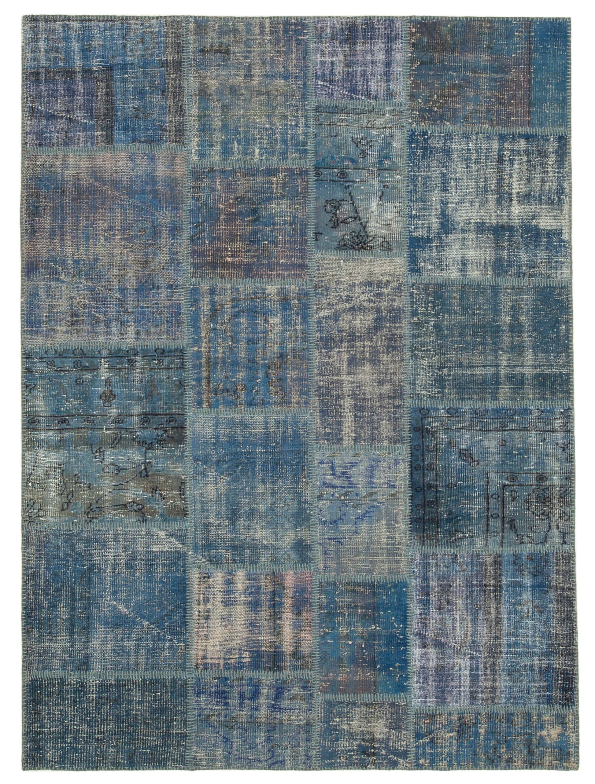 6x8 Blue Patchwork Rug - 31991