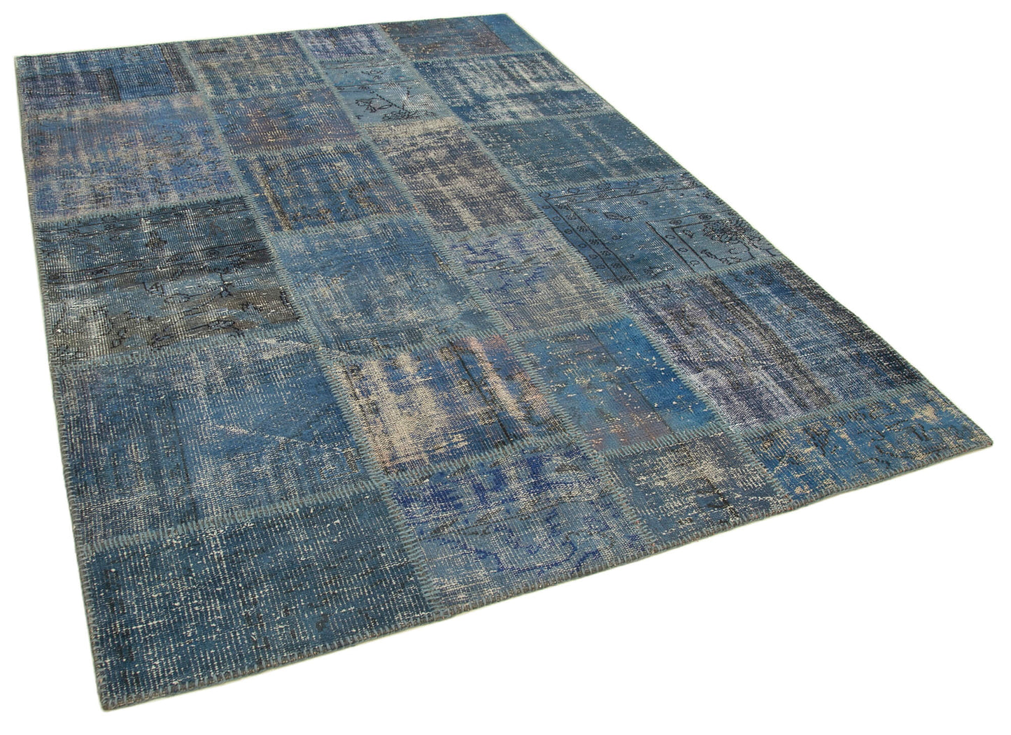 6x8 Blue Patchwork Rug - 31991