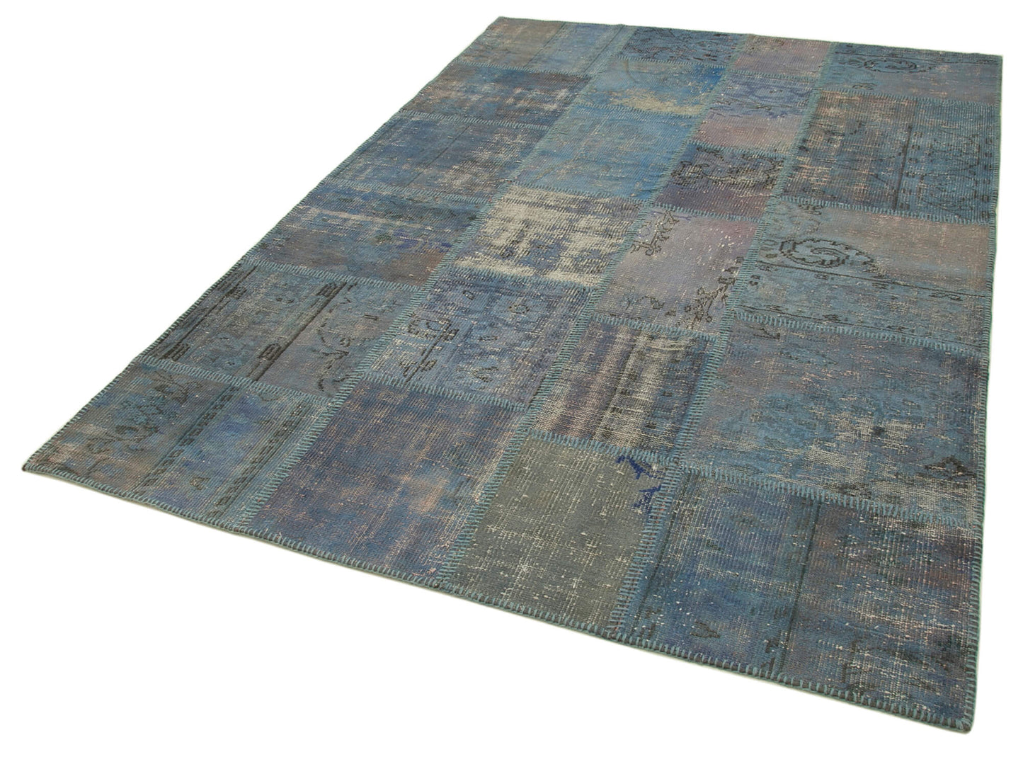 6x8 Blue Patchwork Rug - 31993