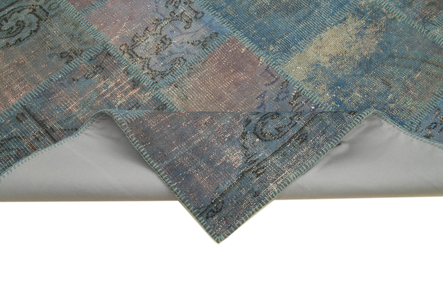 6x8 Blue Patchwork Rug - 31993