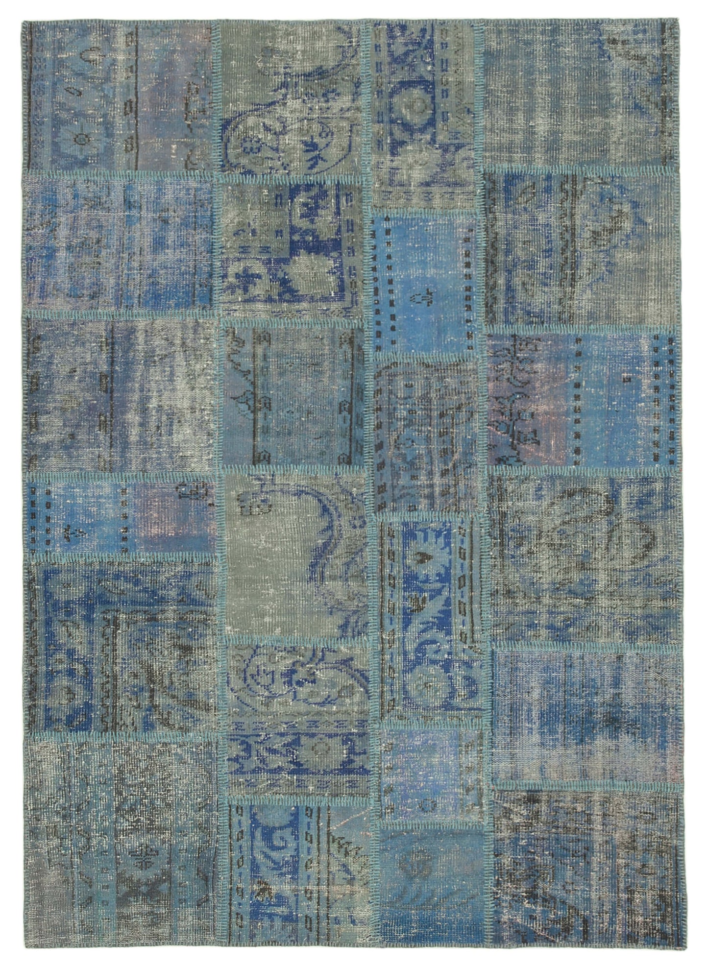 6x8 Blue Patchwork Rug - 31997