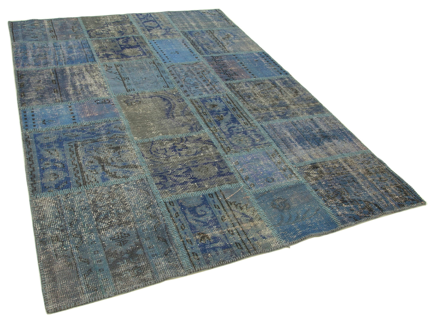 6x8 Blue Patchwork Rug - 31997