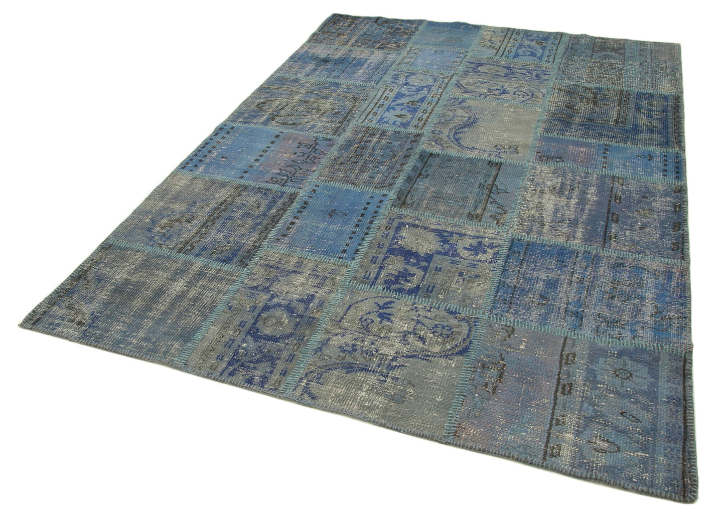 6x8 Blue Patchwork Rug - 31997