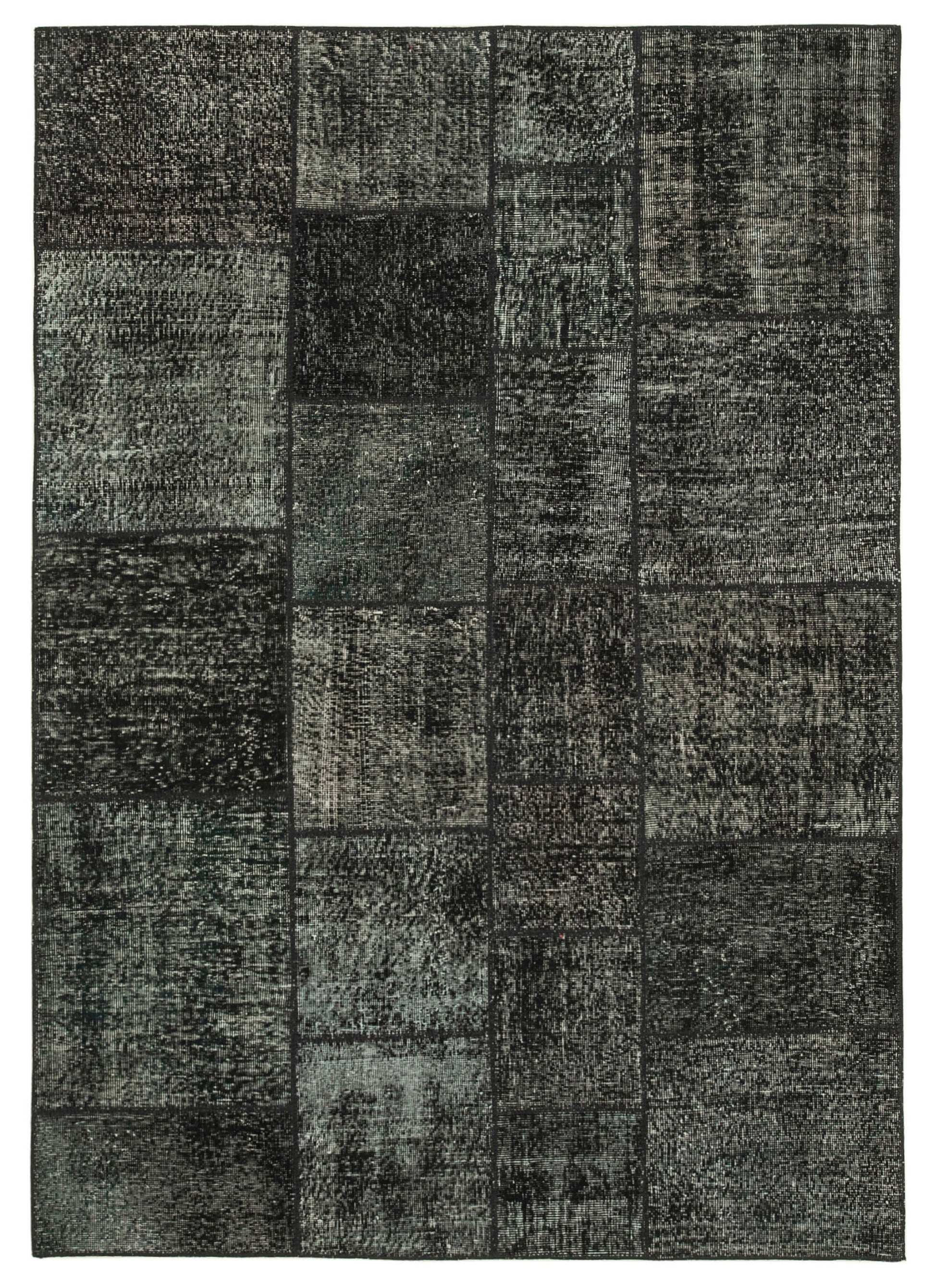 6x8 Black Patchwork Rug - 32001