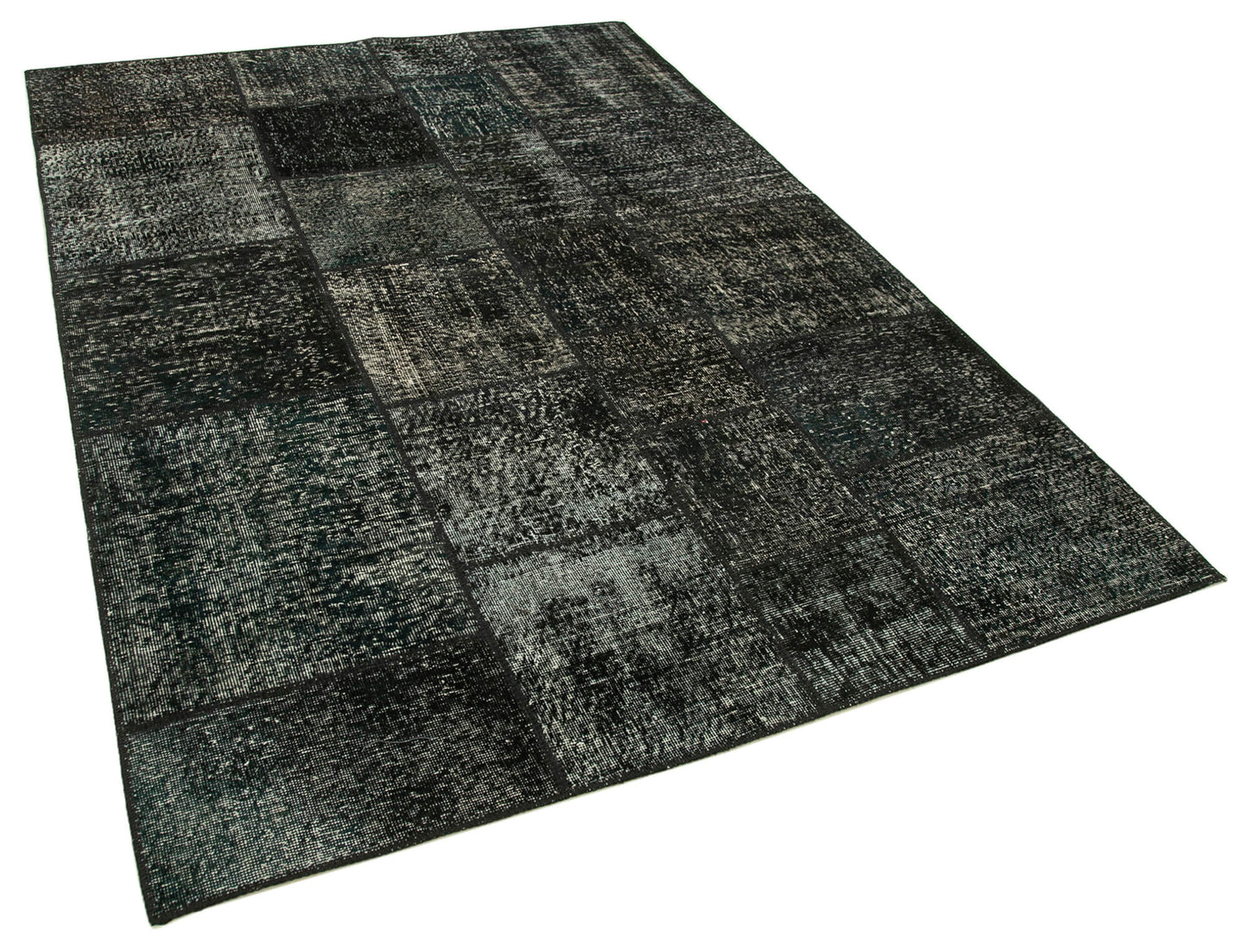 6x8 Black Patchwork Rug - 32001