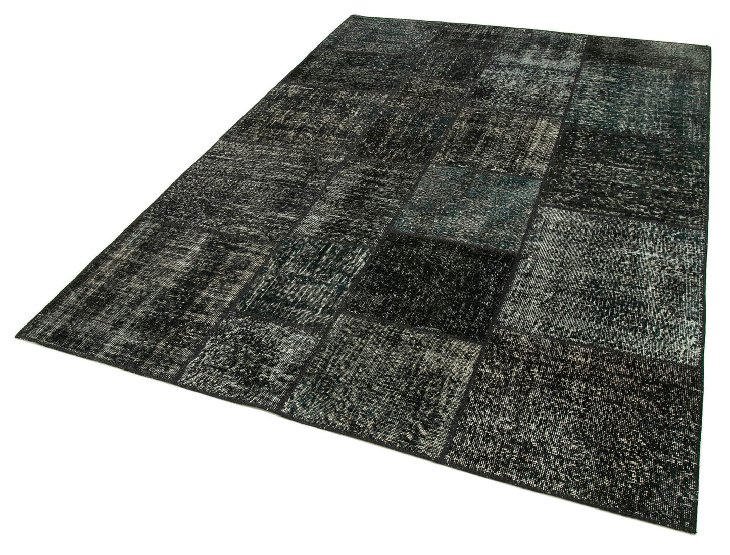 6x8 Black Patchwork Rug - 32001