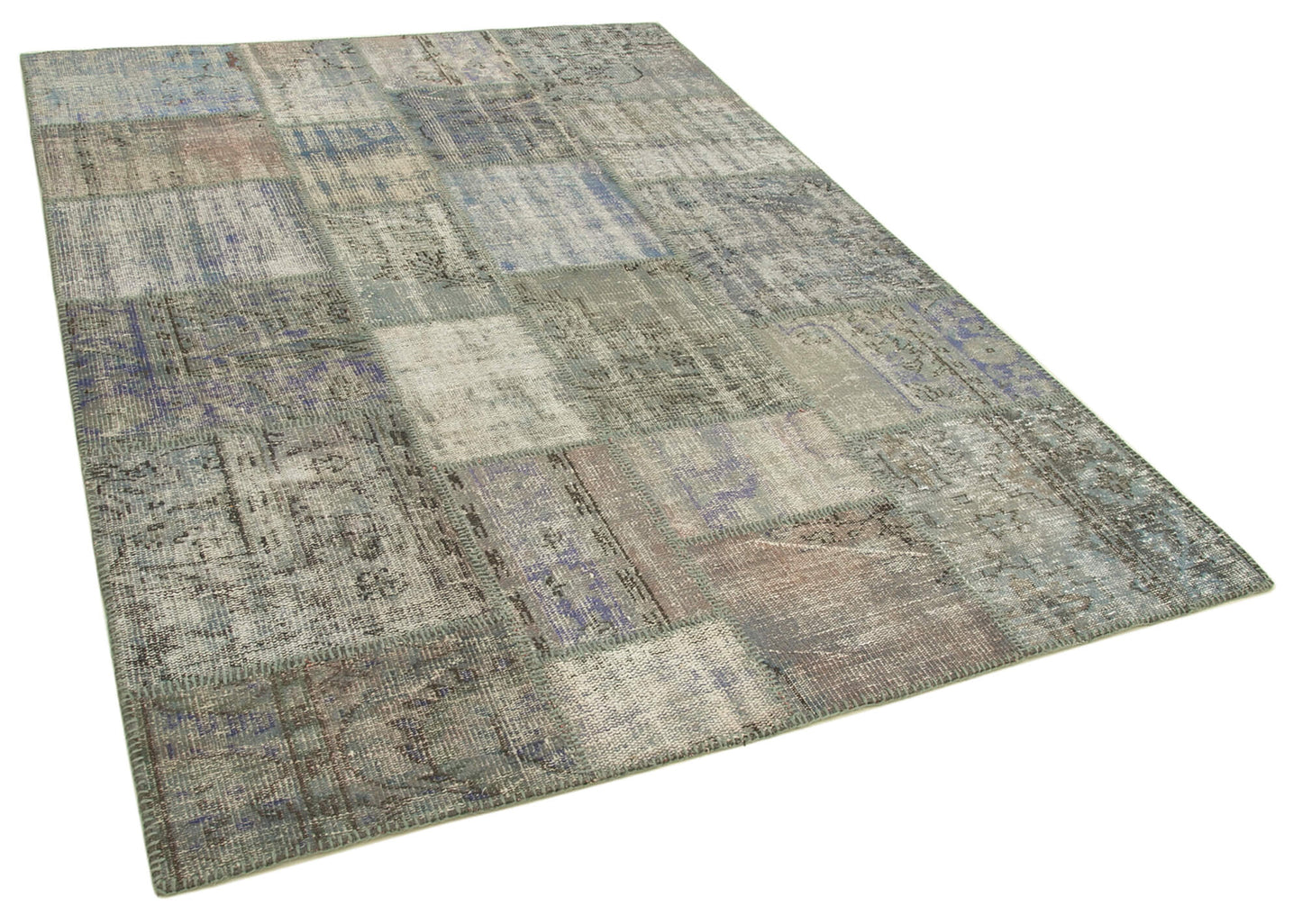 6x8 Grey Patchwork Rug - 32010