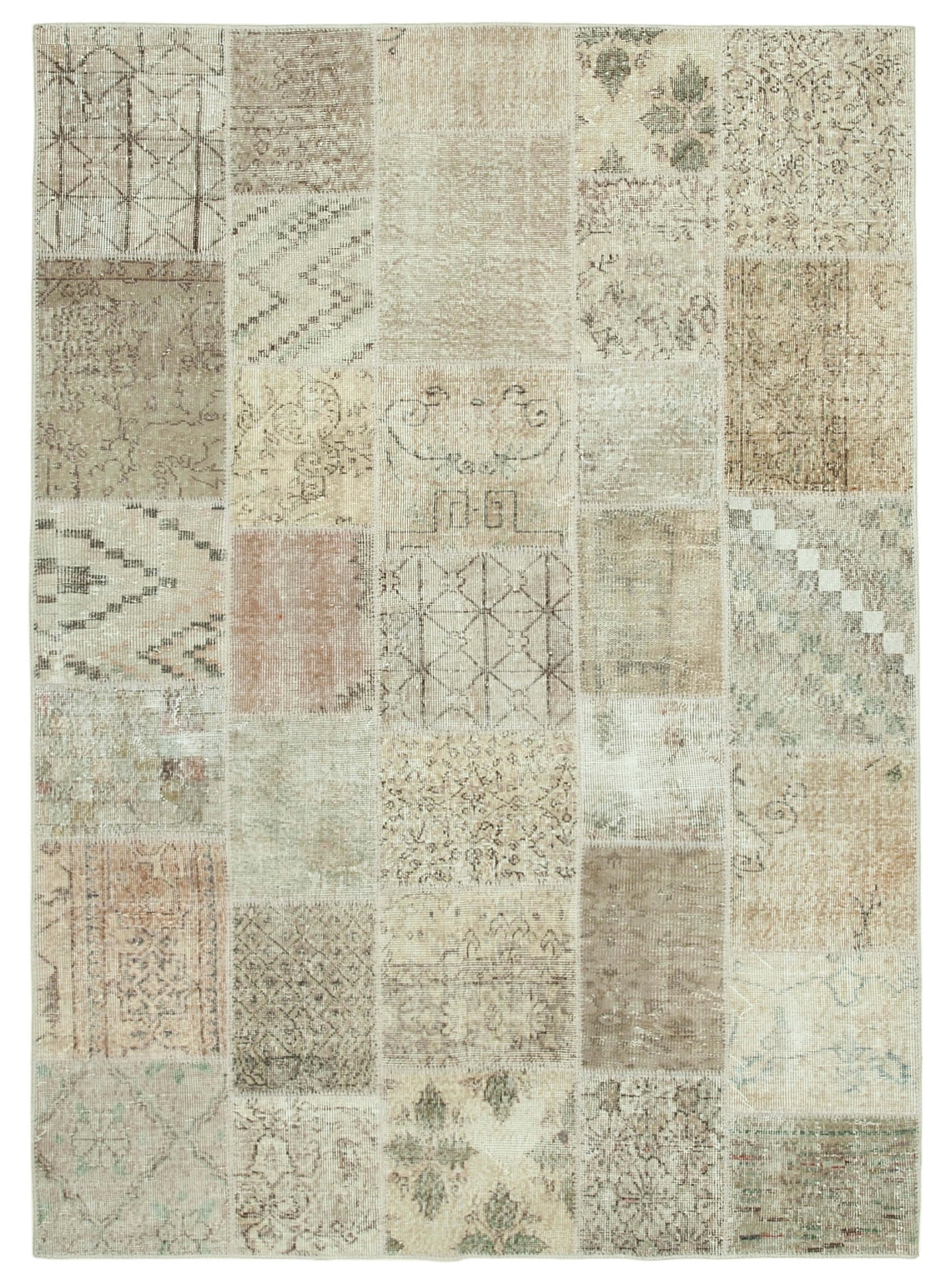 6x8 Beige Patchwork Rug - 32022