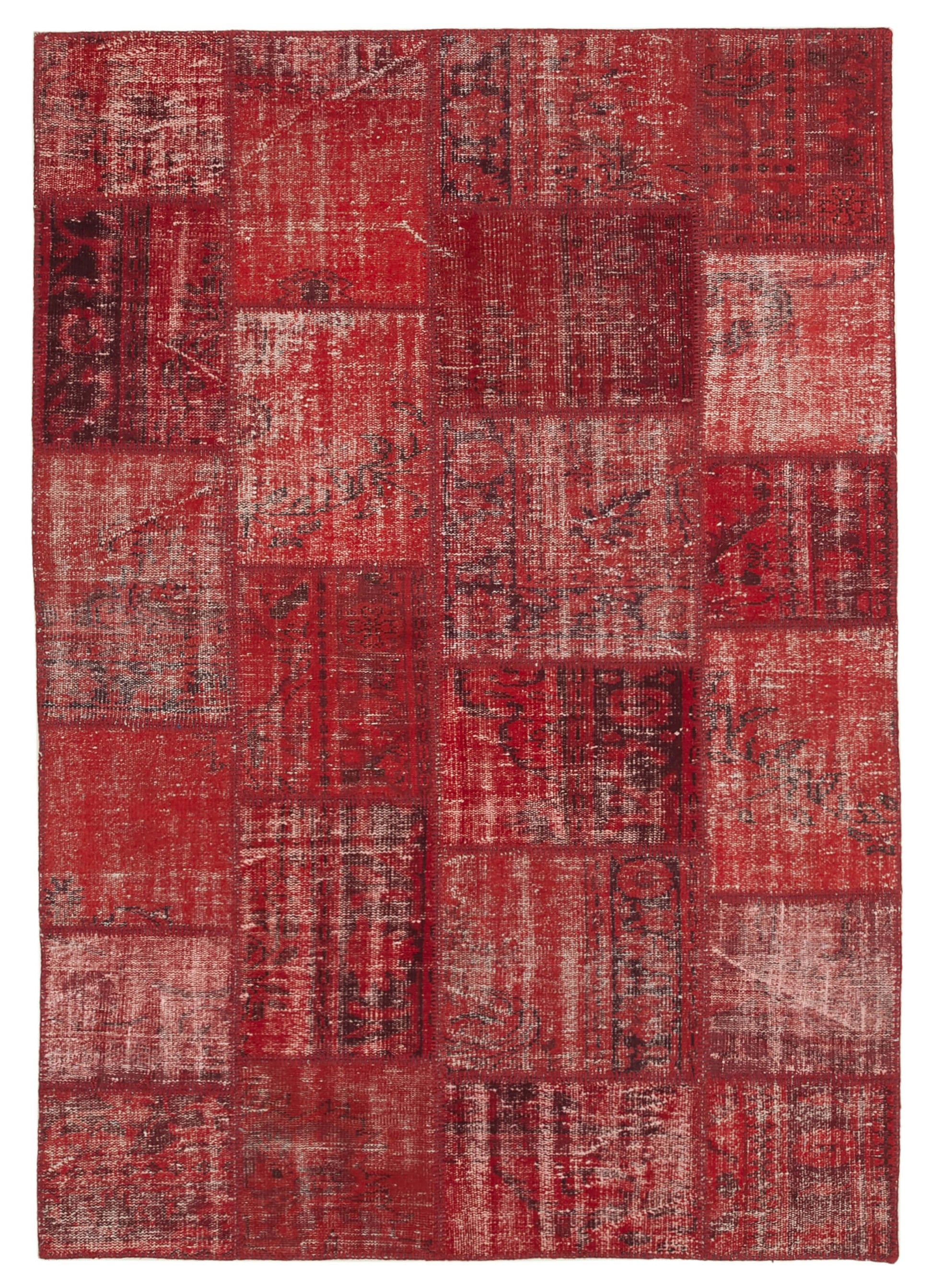 6x8 Red Patchwork Rug - 32031