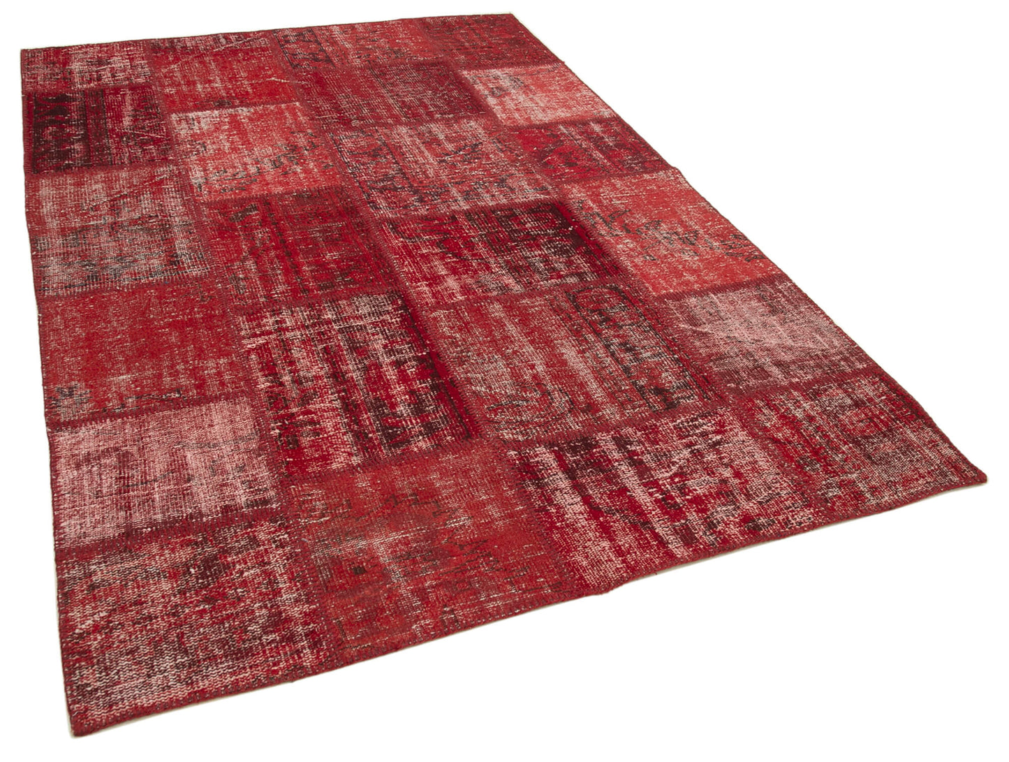 6x8 Red Patchwork Rug - 32031