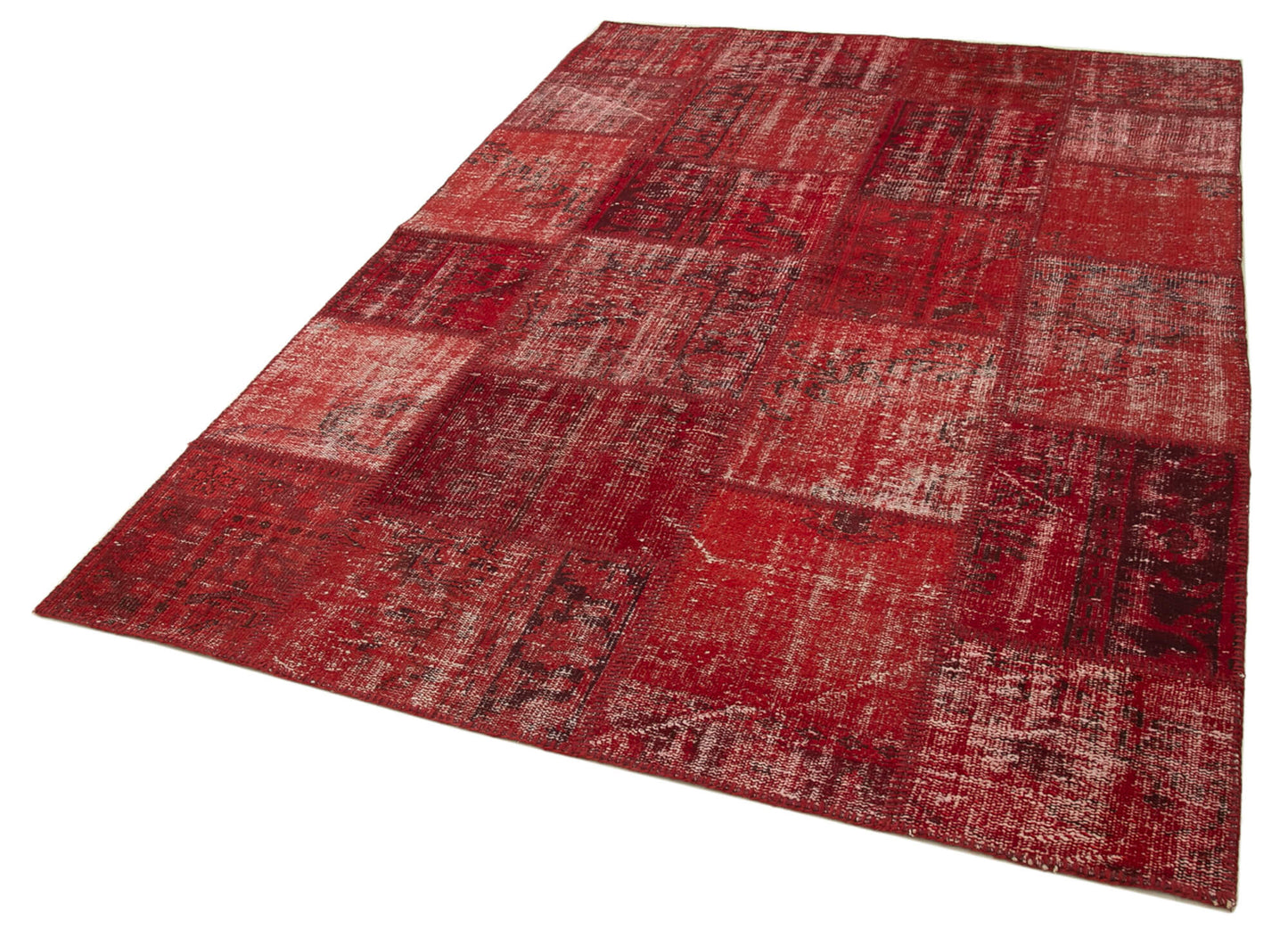 6x8 Red Patchwork Rug - 32031