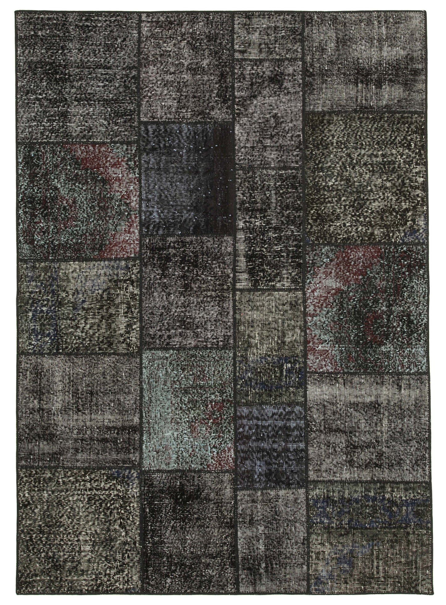 6x8 Black Patchwork Rug - 32041