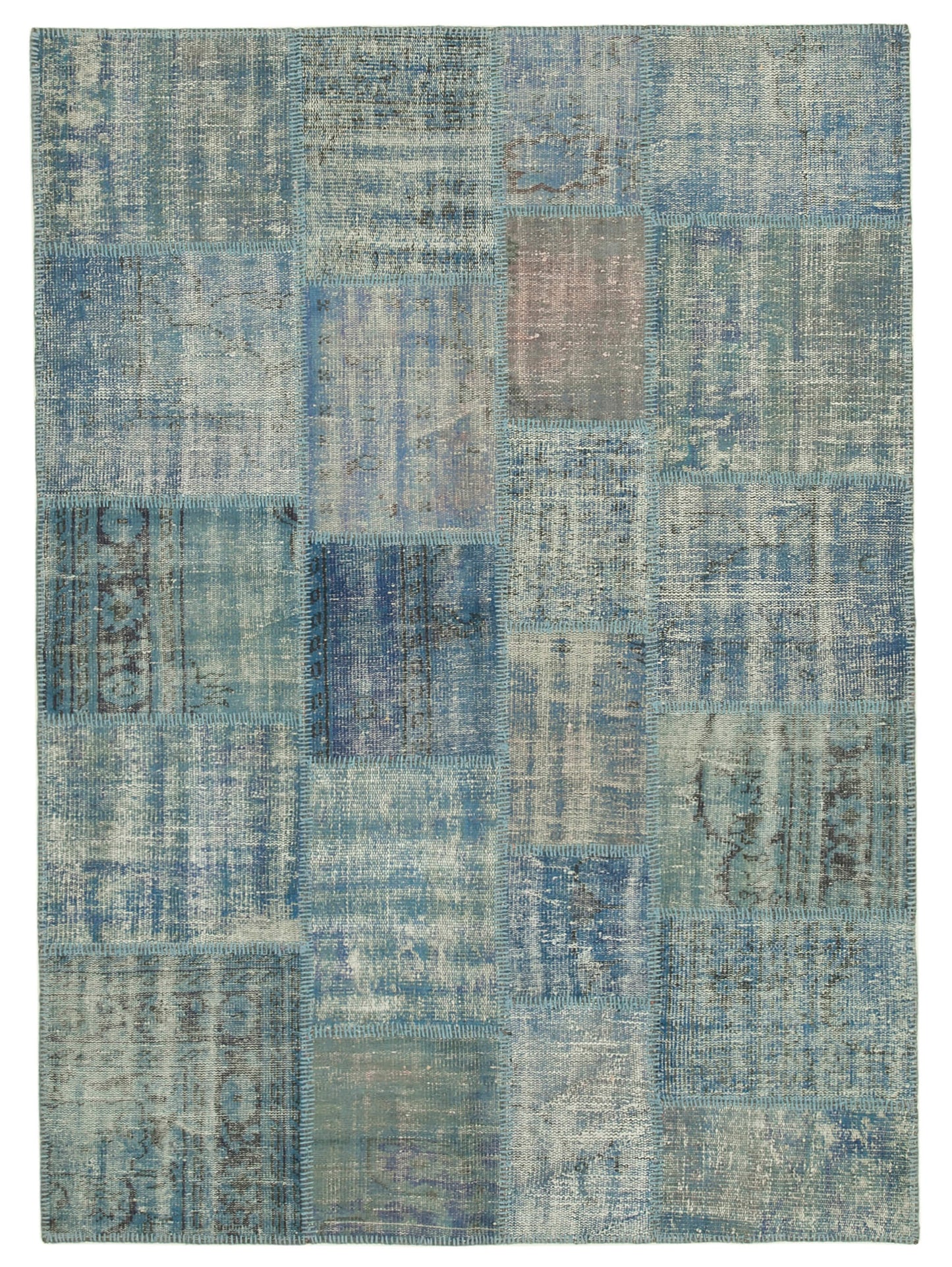 6x8 Blue Patchwork Rug - 32051