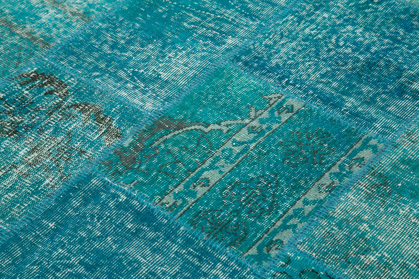 6x8 Turquoise Patchwork Rug - 32067