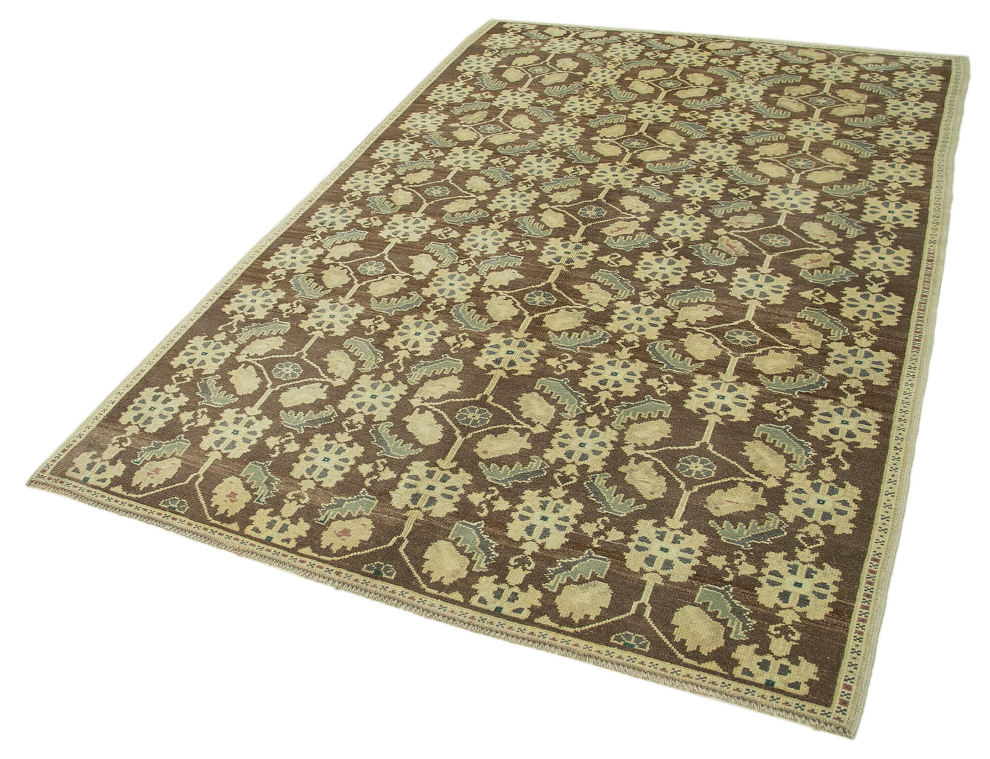 5x8 Beige Vintage Anatolian Rug - 32118