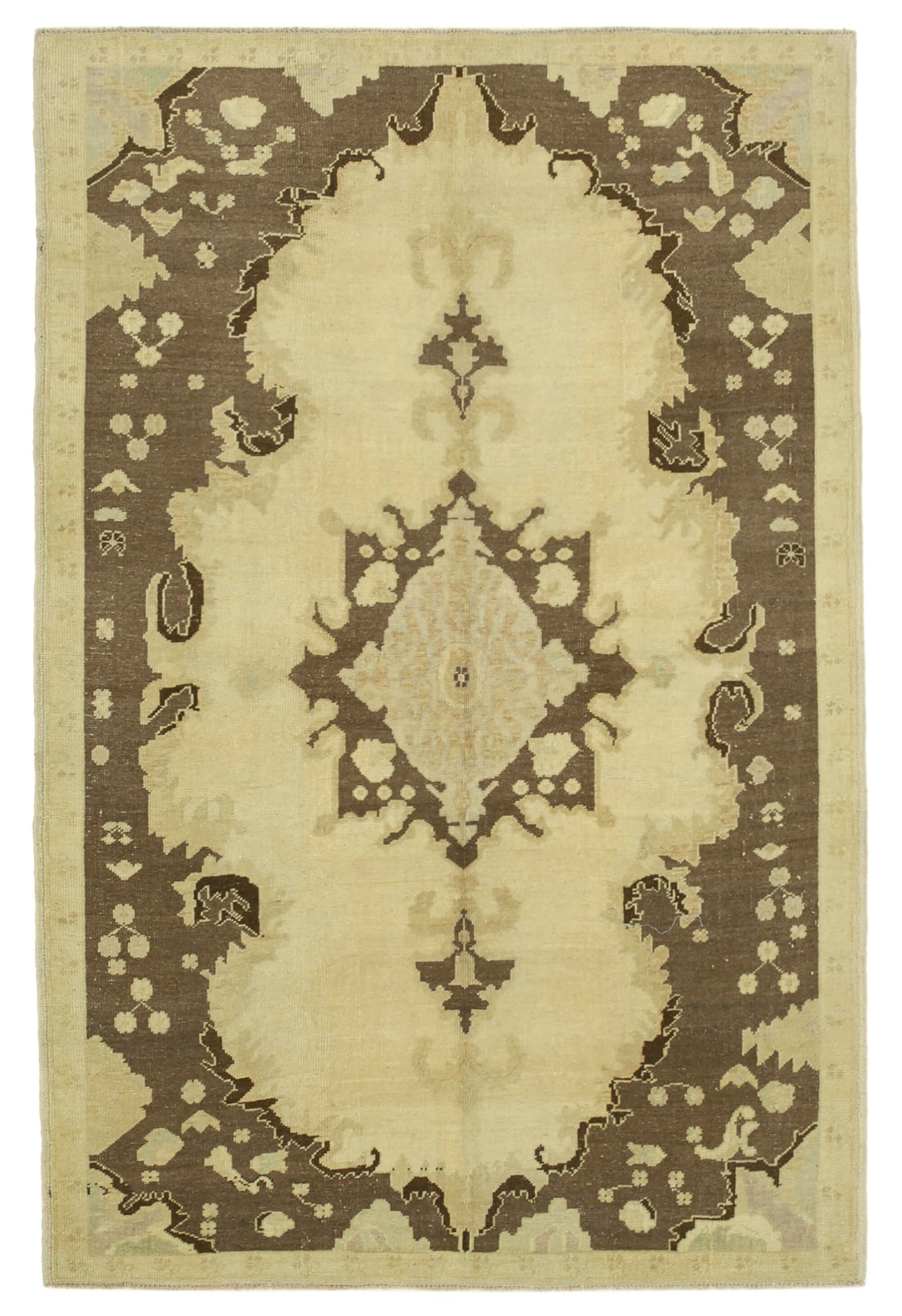 5x8 Beige Vintage Anatolian Rug - 32119