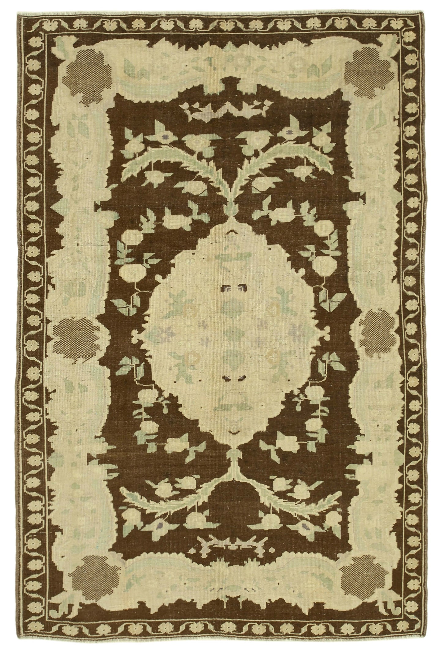 5x7 Beige Vintage Anatolian Rug - 32125