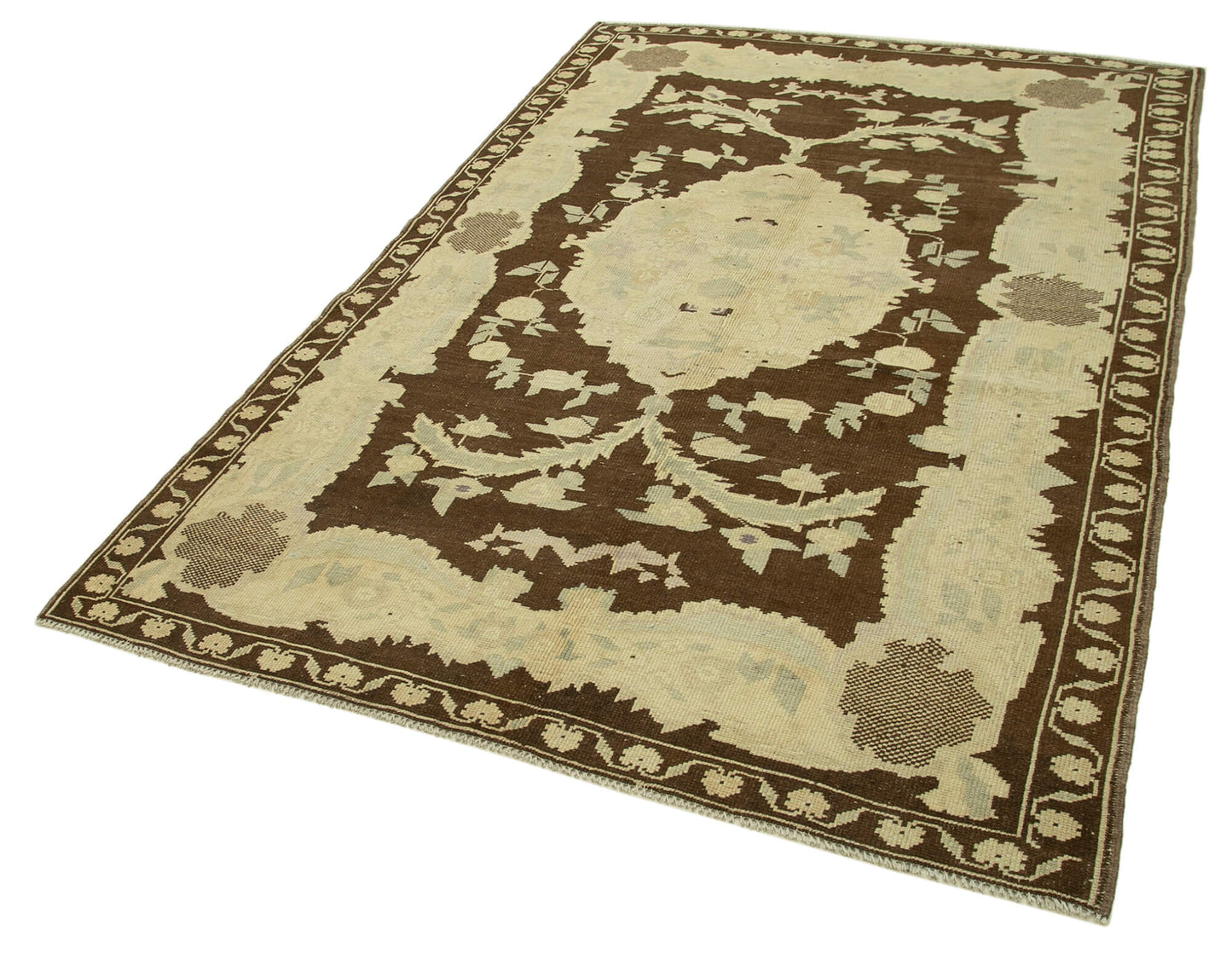 5x7 Beige Vintage Anatolian Rug - 32125