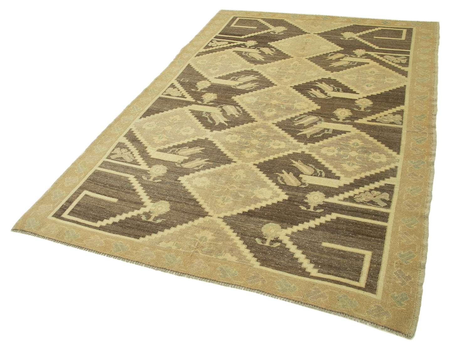 5x7 Beige Vintage Anatolian Rug - 32126