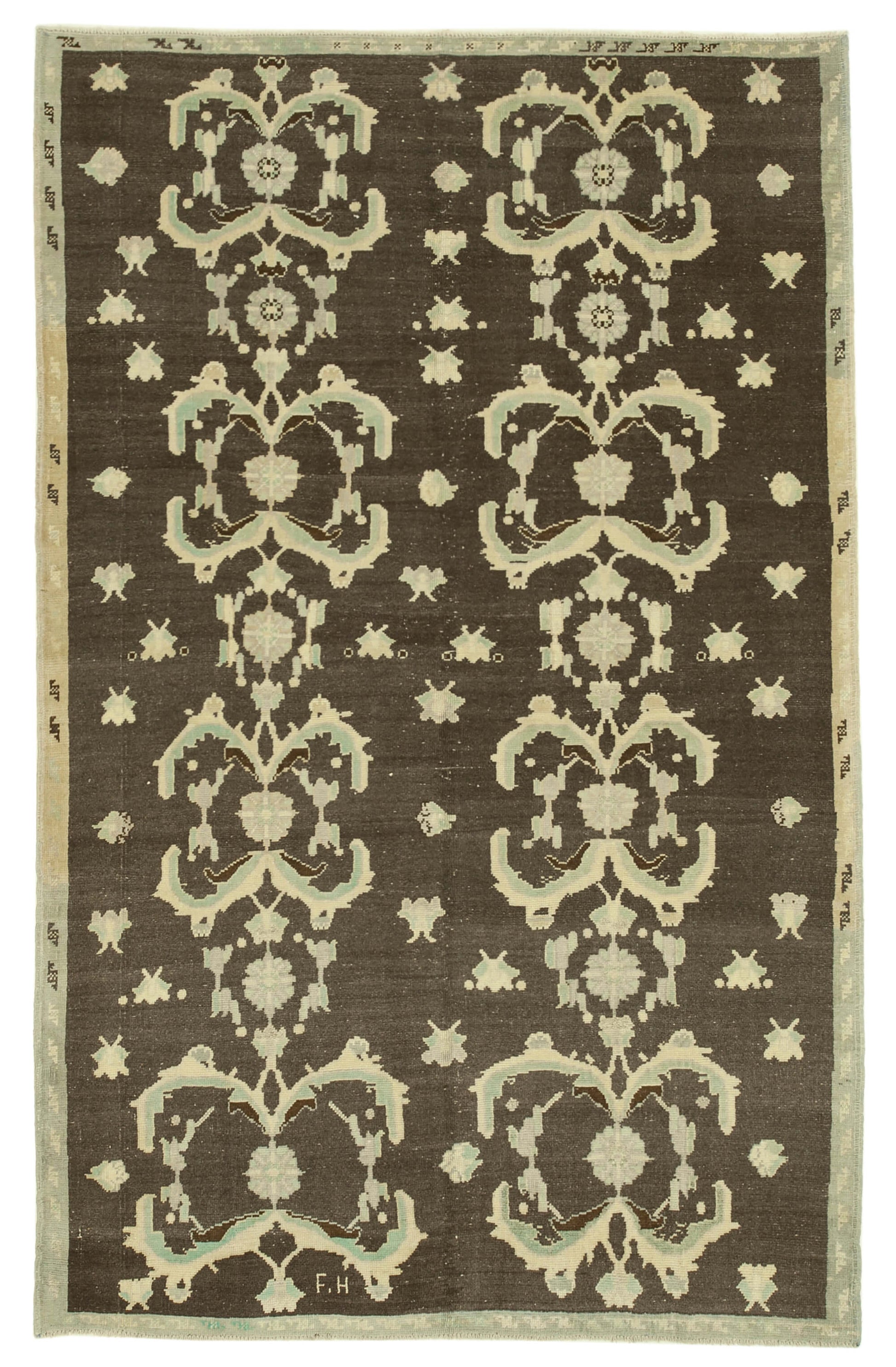 5x9 Brown Vintage Anatolian Rug - 32133