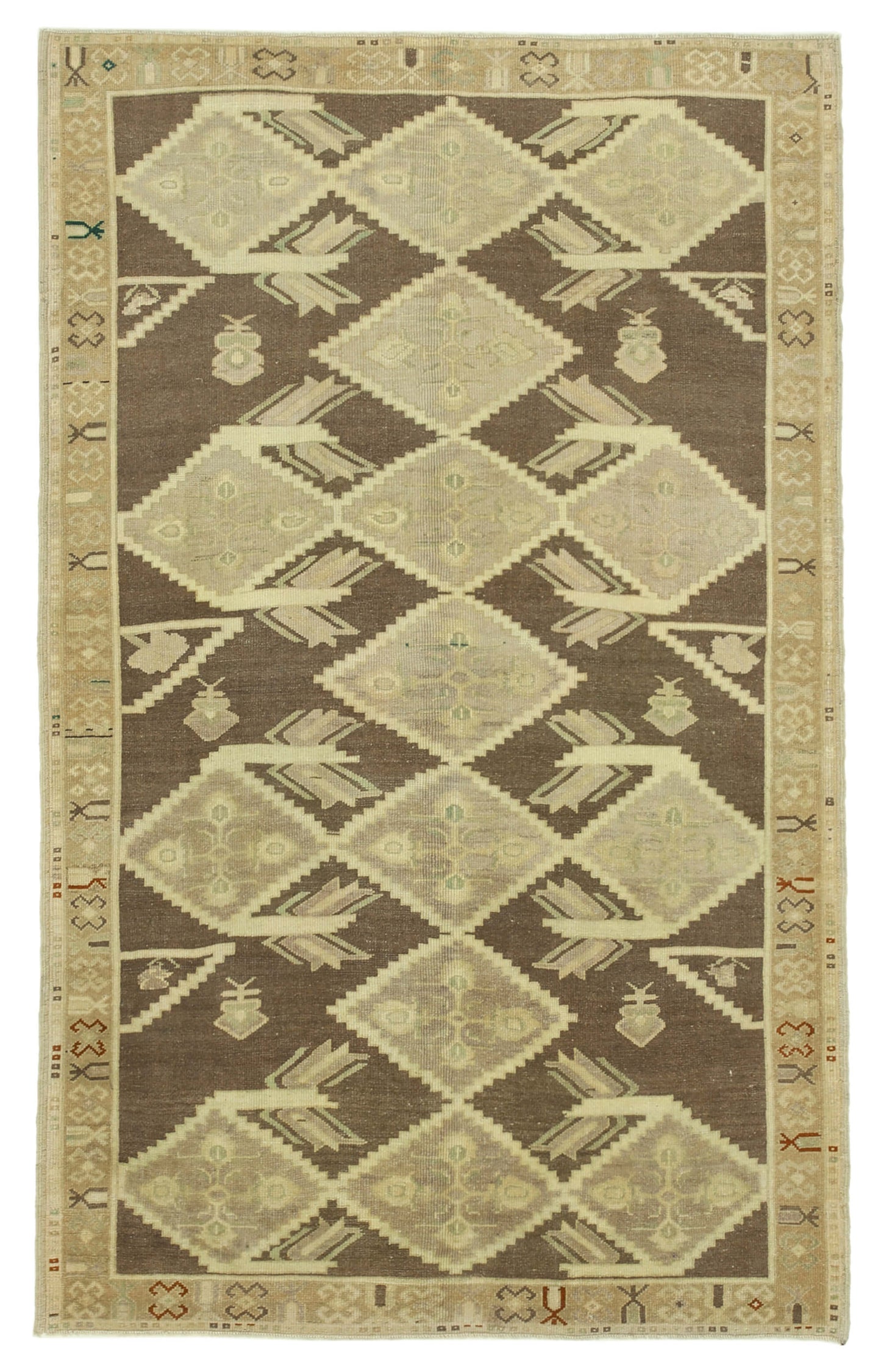 5x8 Beige Vintage Anatolian Rug - 32145