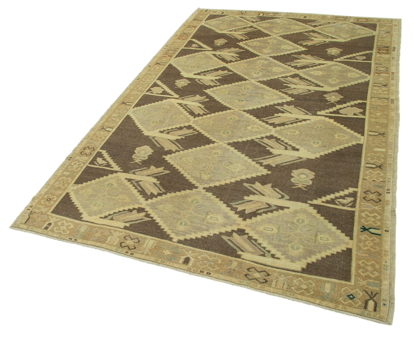 5x8 Beige Vintage Anatolian Rug - 32145