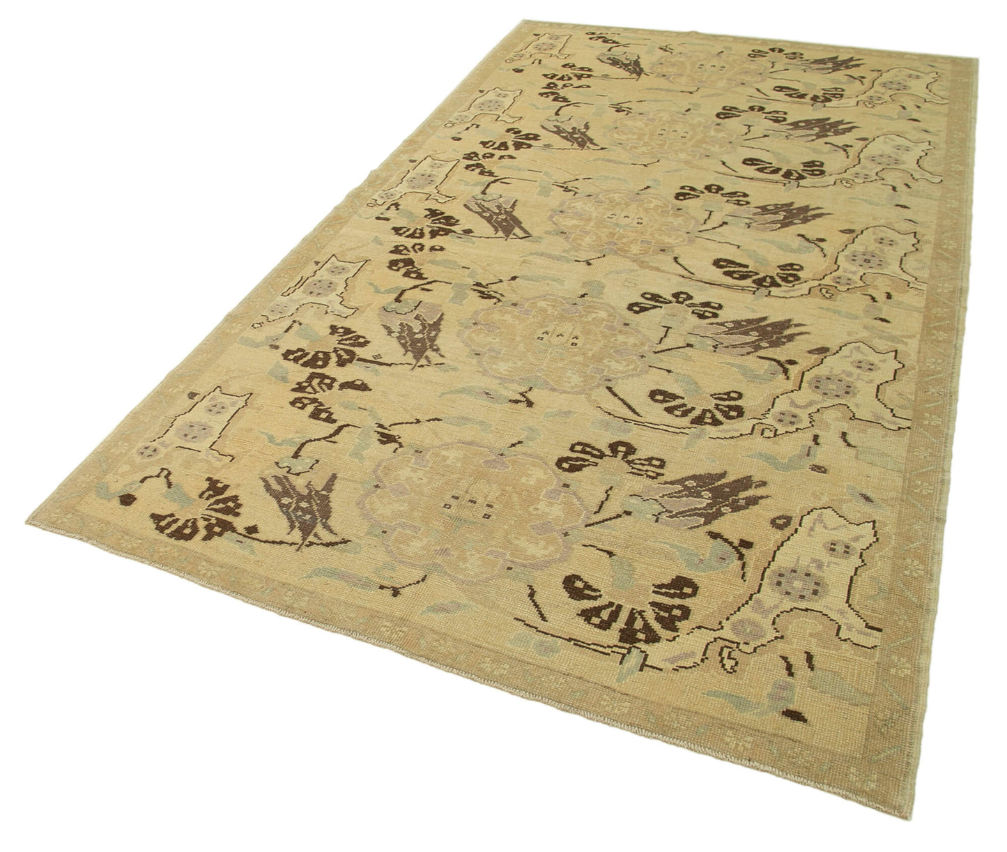 5x9 Beige Vintage Anatolian Rug - 32146