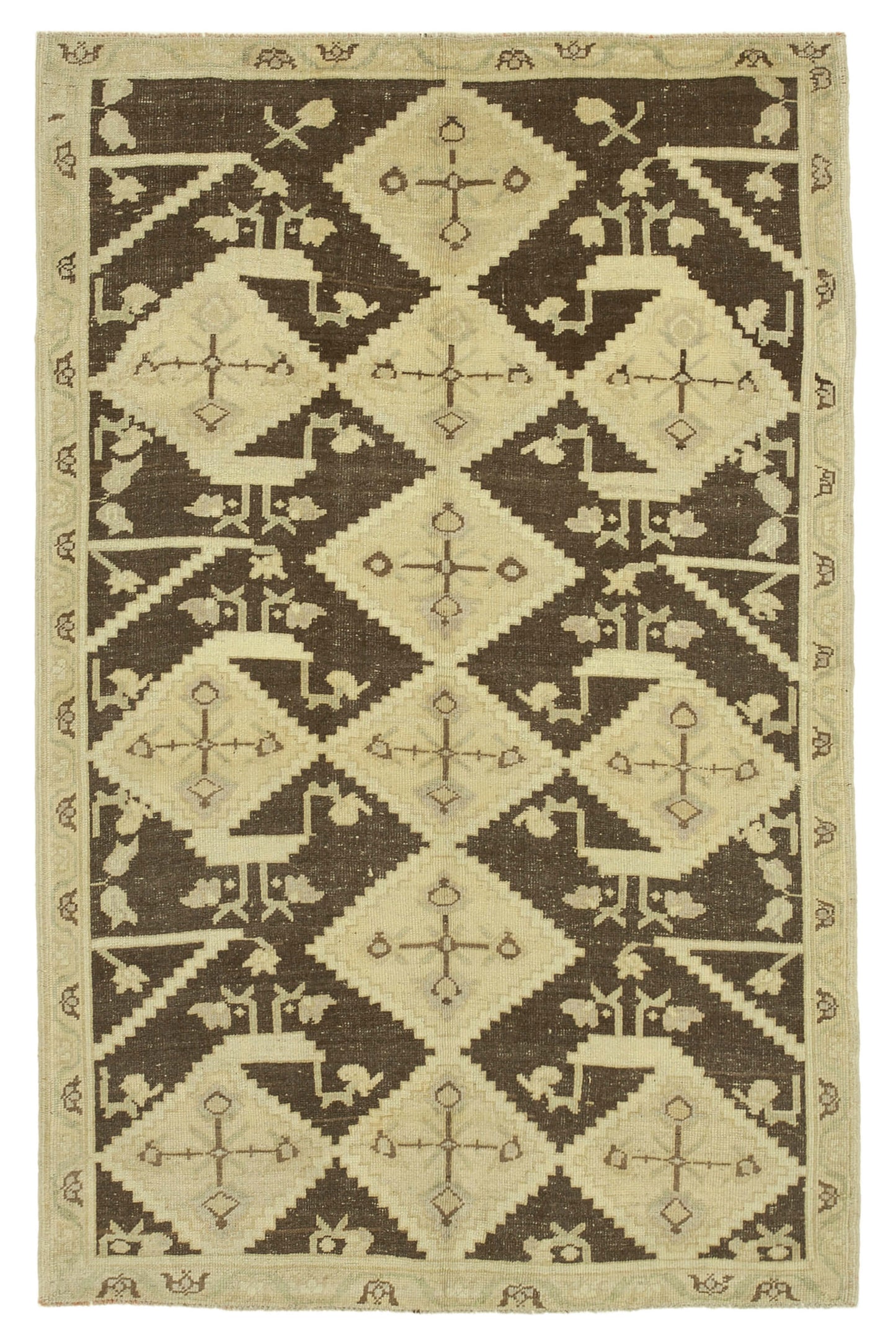 5x8 Beige Vintage Anatolian Rug - 32150