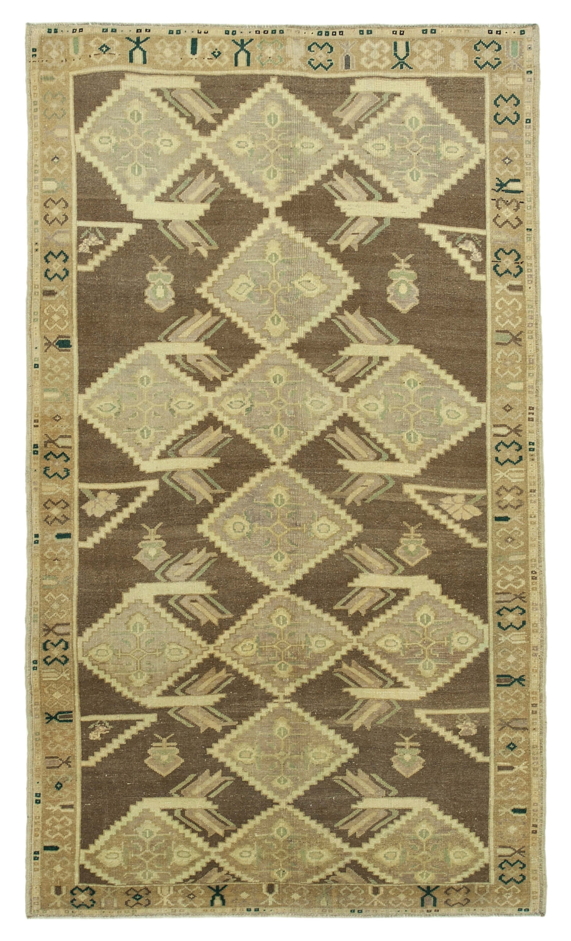 5x8 Beige Vintage Anatolian Rug - 32152