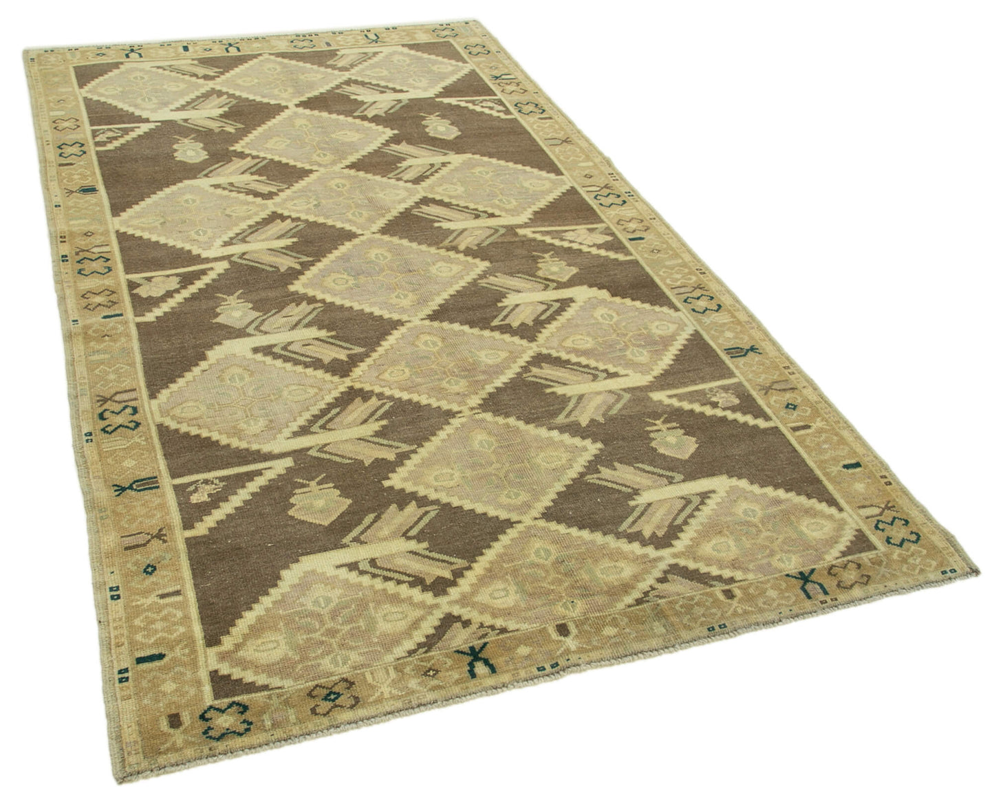 5x8 Beige Vintage Anatolian Rug - 32152