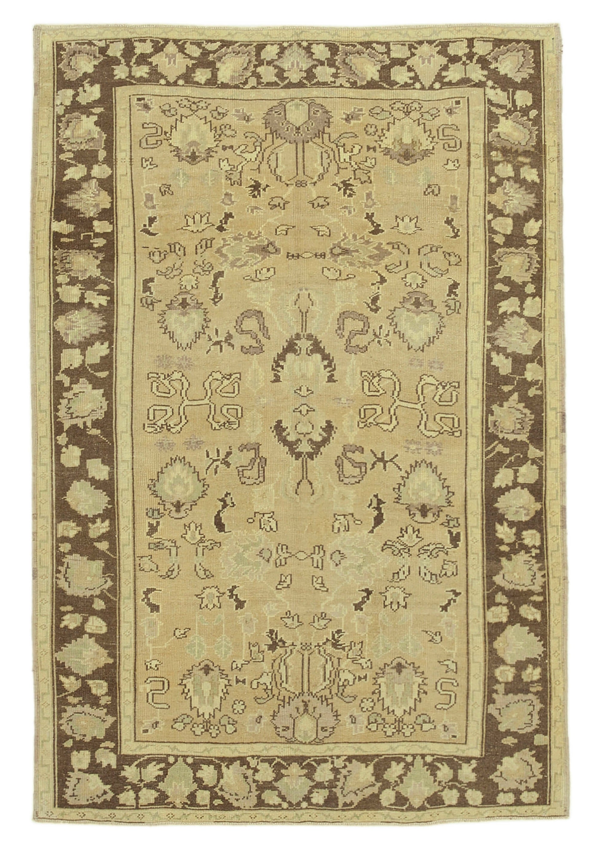 5x7 Beige Vintage Anatolian Rug - 32159