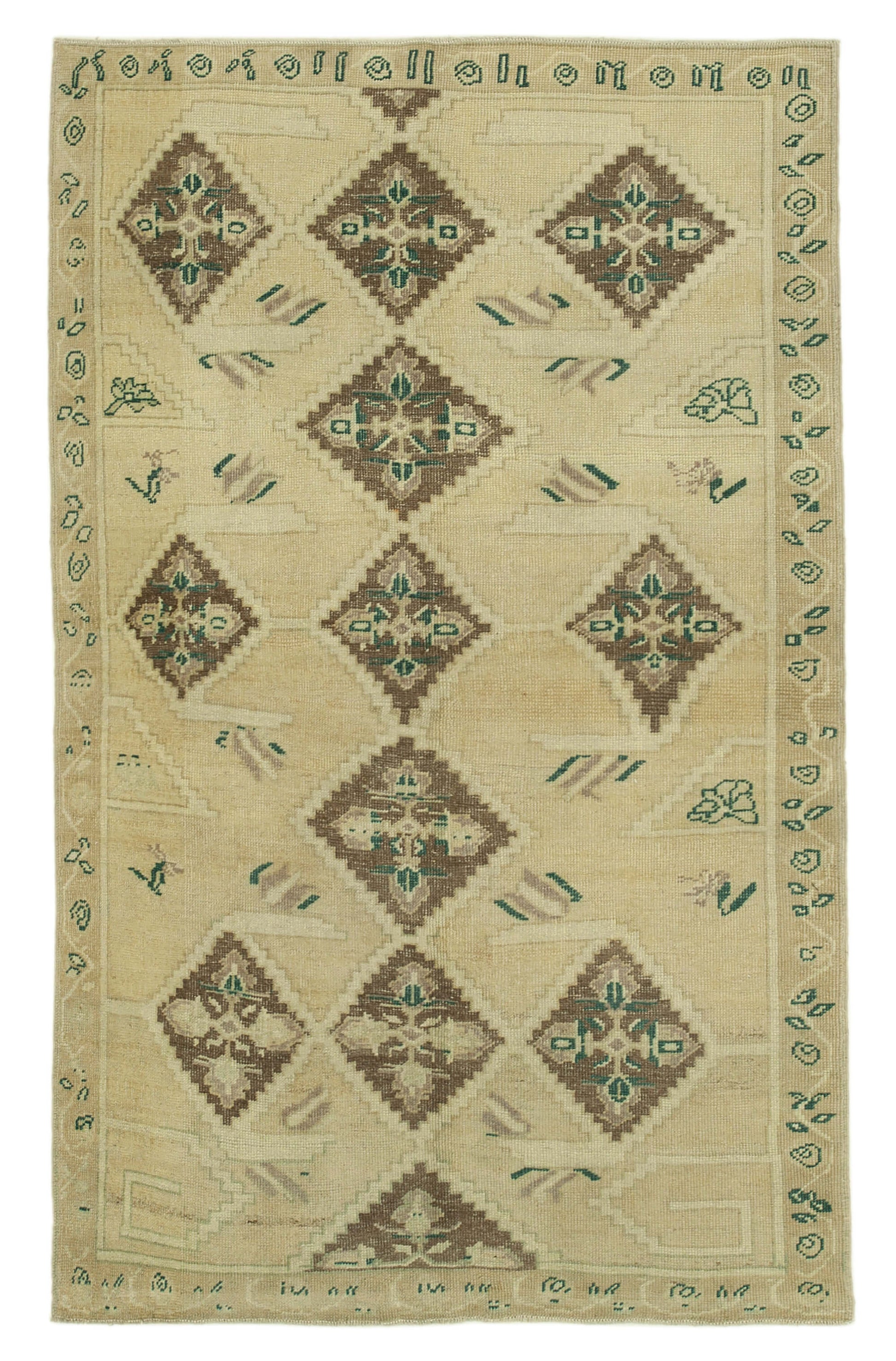 5x8 Beige Vintage Anatolian Rug - 32165