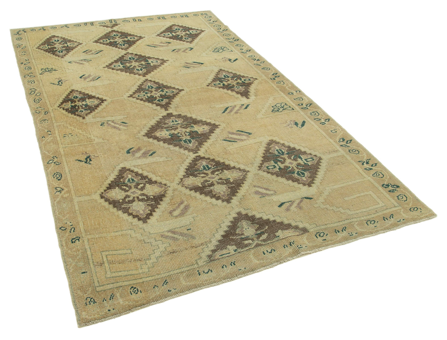 5x8 Beige Vintage Anatolian Rug - 32165