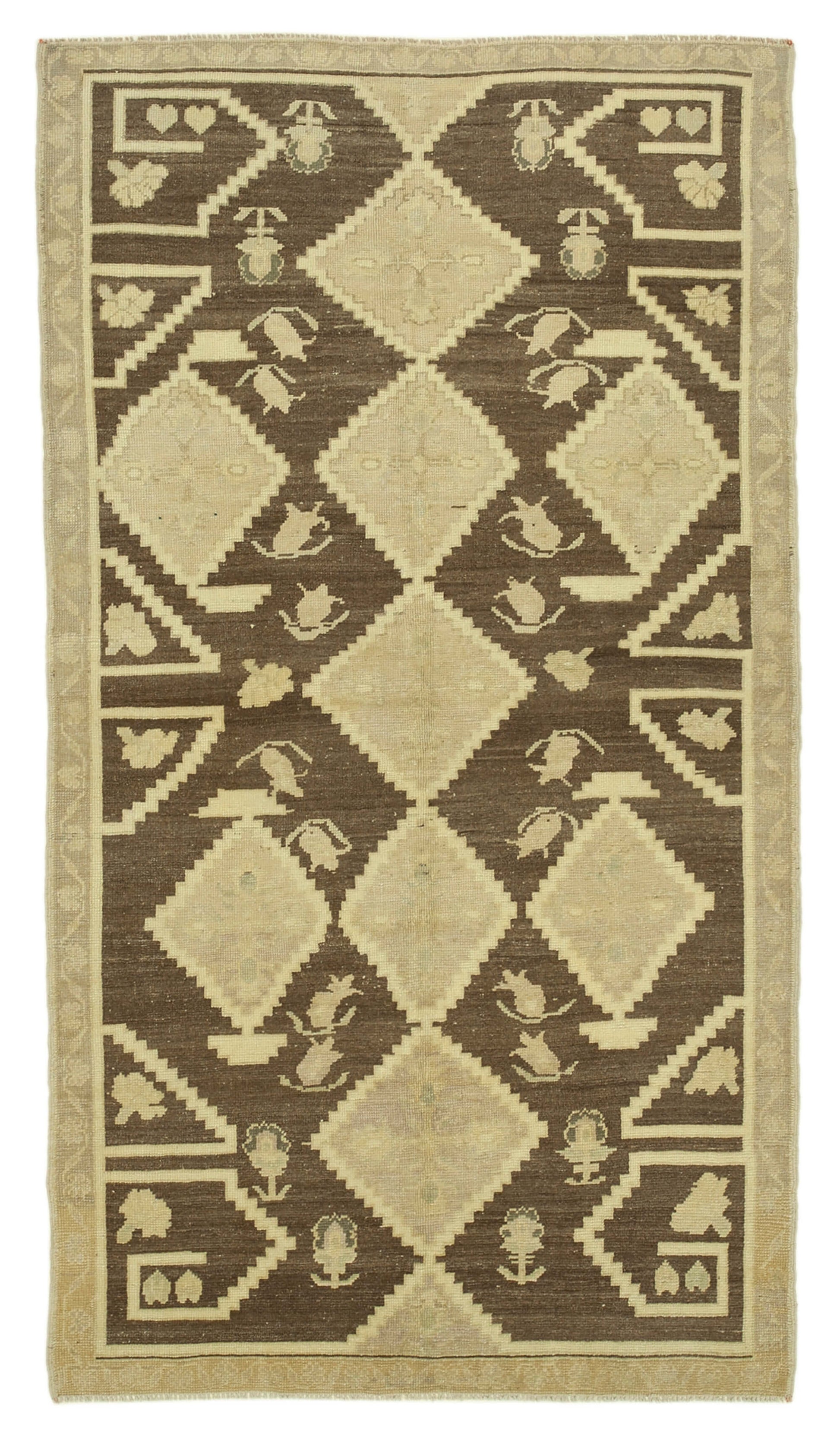 4x7 Beige Vintage Anatolian Rug - 32182