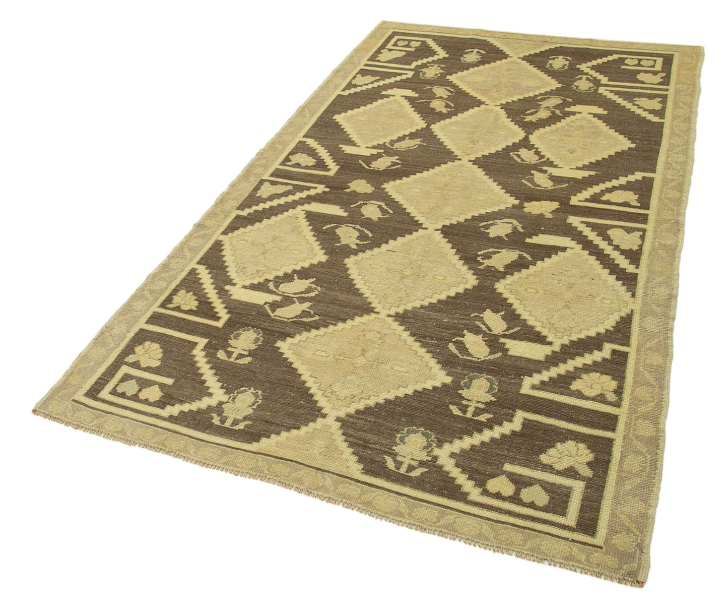 4x7 Beige Vintage Anatolian Rug - 32182