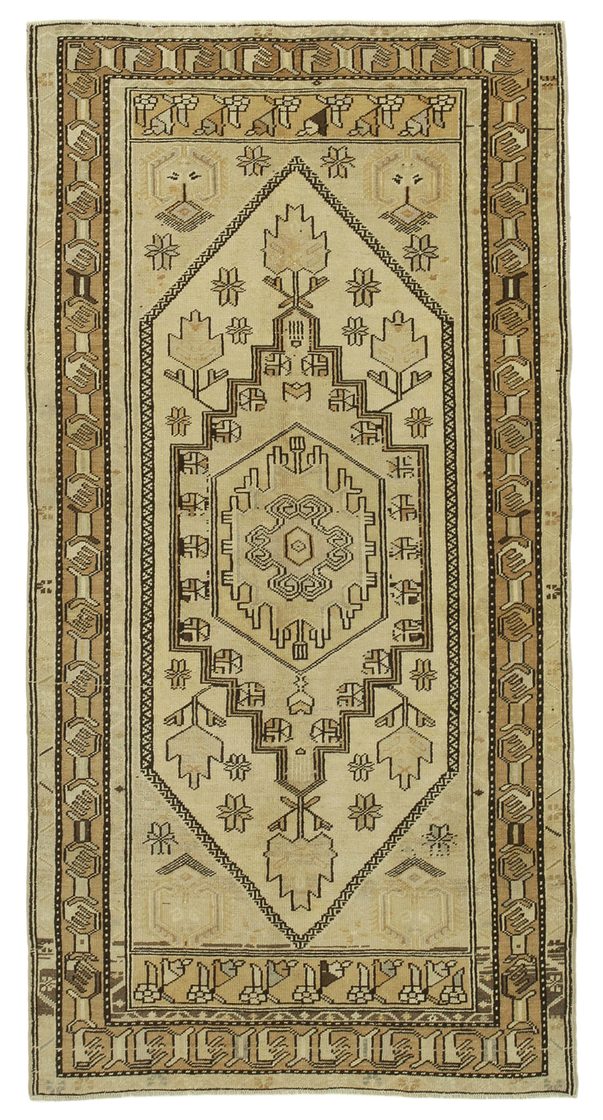 4x7 Beige Vintage Anatolian Rug - 32200