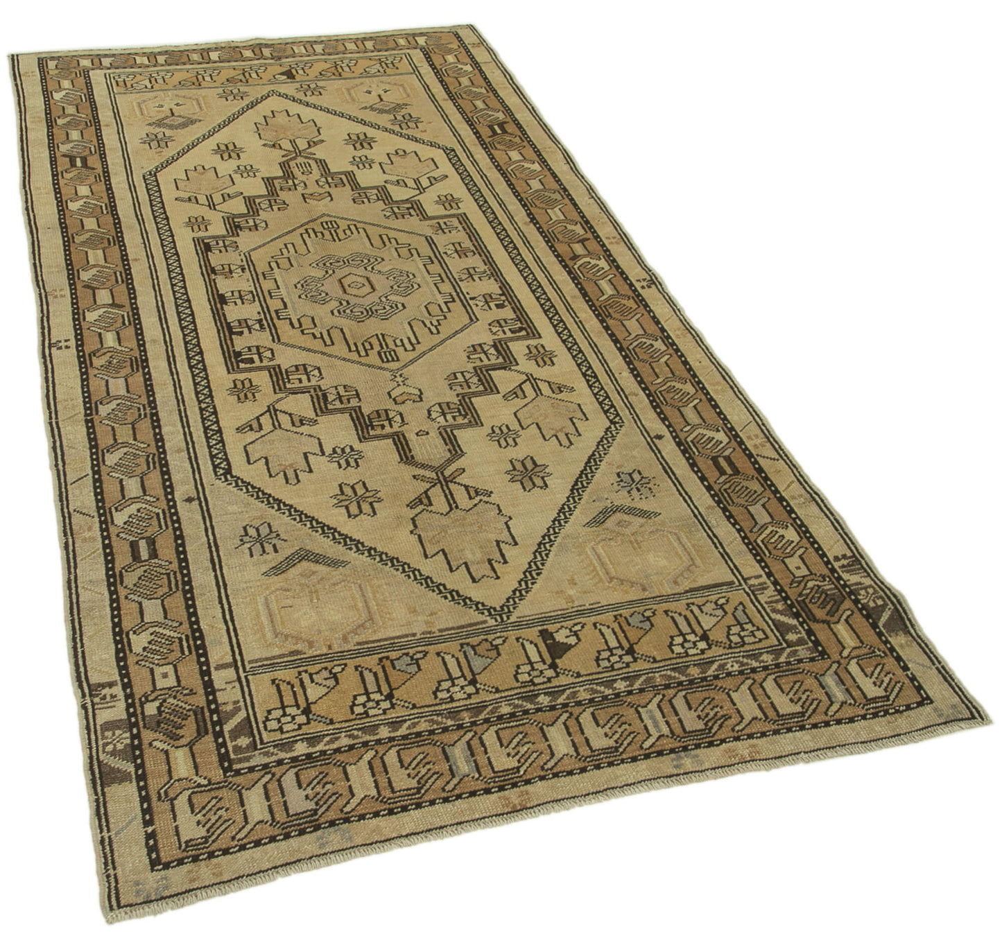 4x7 Beige Vintage Anatolian Rug - 32200