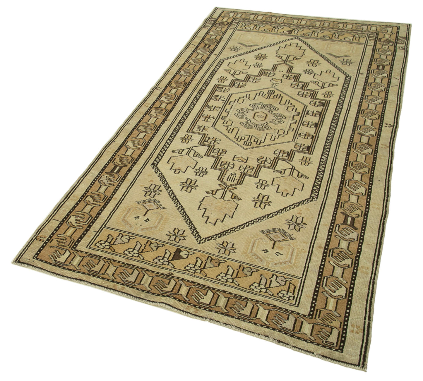 4x7 Beige Vintage Anatolian Rug - 32200