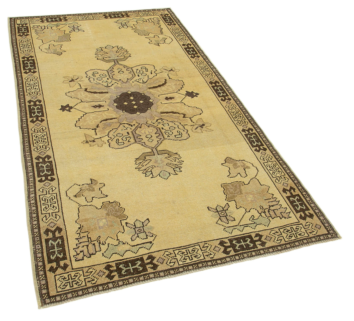 4x7 Beige Vintage Anatolian Rug - 32216