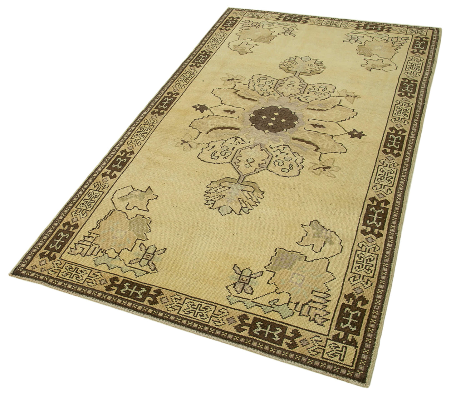 4x7 Beige Vintage Anatolian Rug - 32216