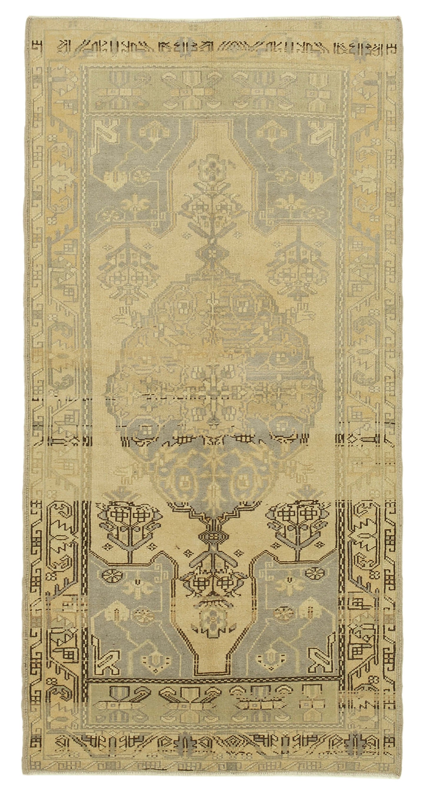 3x7 Beige Vintage Anatolian Rug - 32233